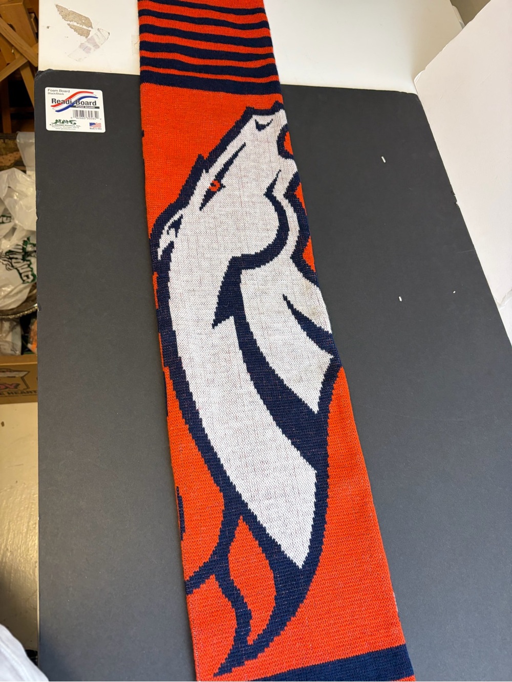 Denver Broncos Orange and Navy Knit Team Logo Scarf